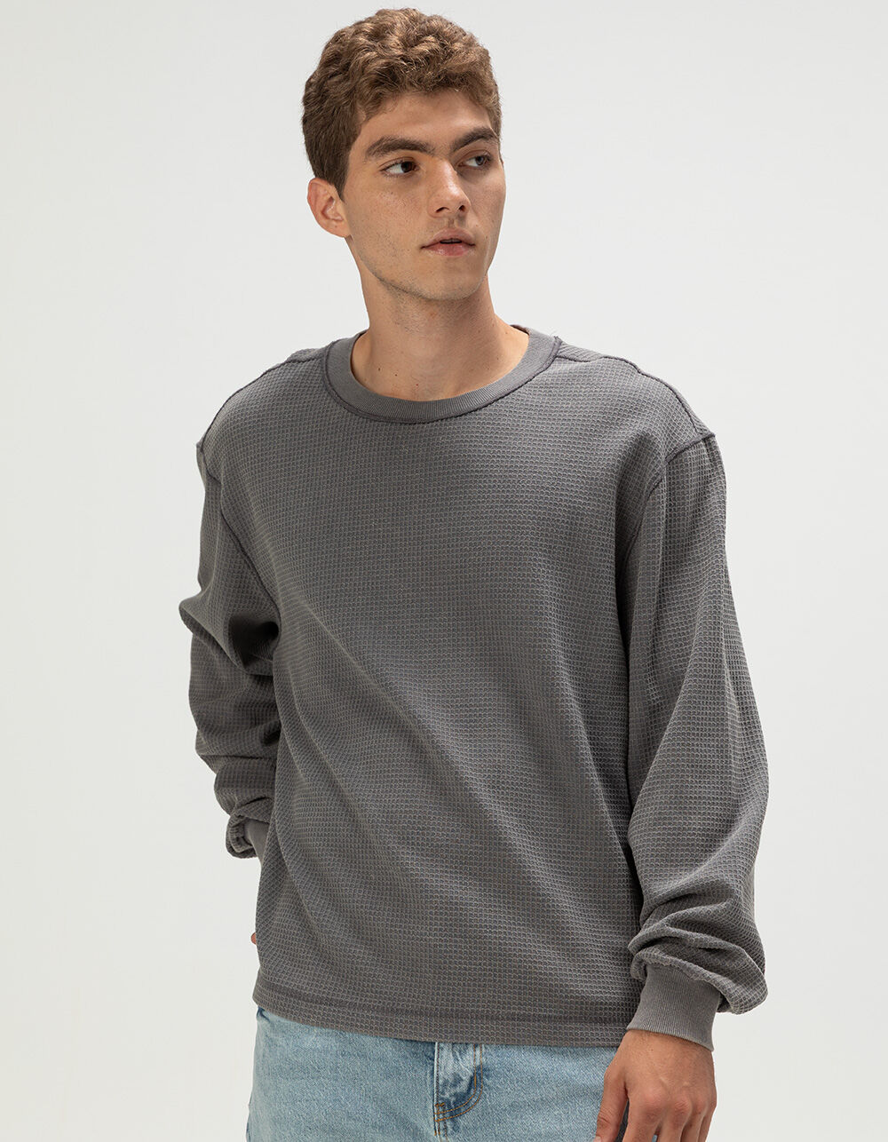 【GRAY】Washed thermal tee RSQ Mens Washed Boxy Thermal - GRAY | Tillys