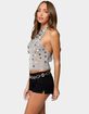 EDIKTED Shiny Sequin Backless Halter Top image number 2