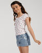 RSQ Girls Metallic Coated Denim Shorts image number 4