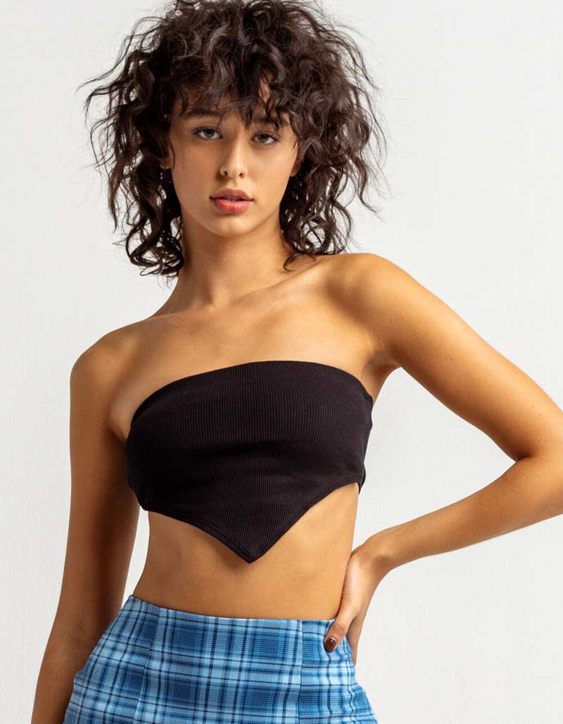FULL TILT Solid Hanky Black Tube Top image number 0