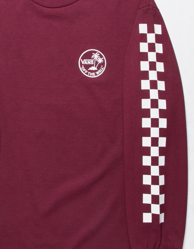 VANS Dual Palm Check Burgundy Mens T-Shirt image number 2