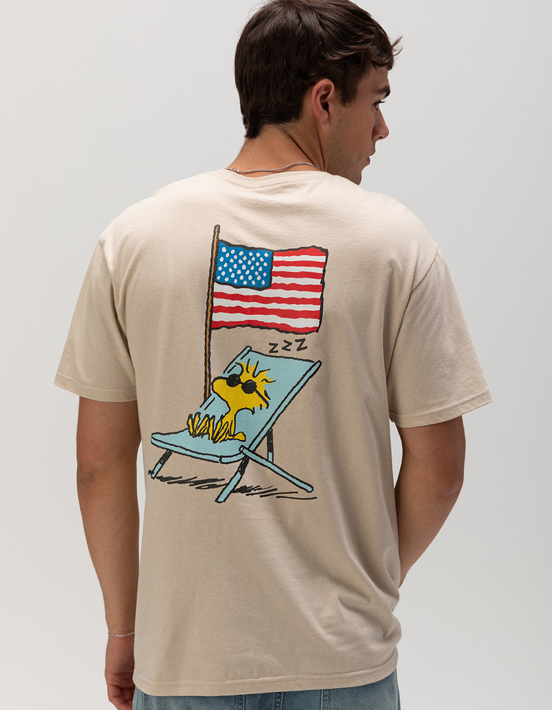 PEANUTS Woodstock America Flag Unisex Tee image number 3