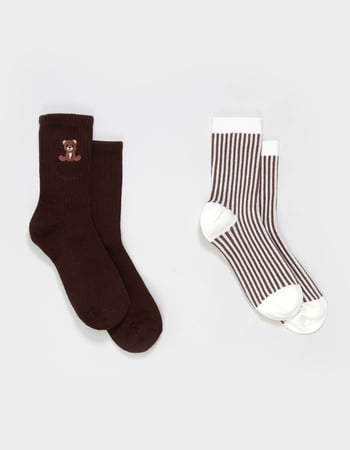 FULL TILT 2 Pack Womens Embroidered Quarter Socks Primary Image