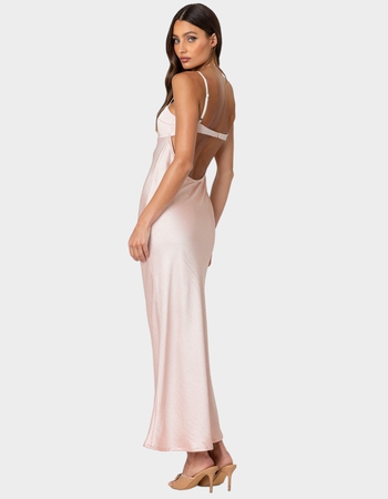EDIKTED Vienna Open Back Satin Maxi Dress Primary Image