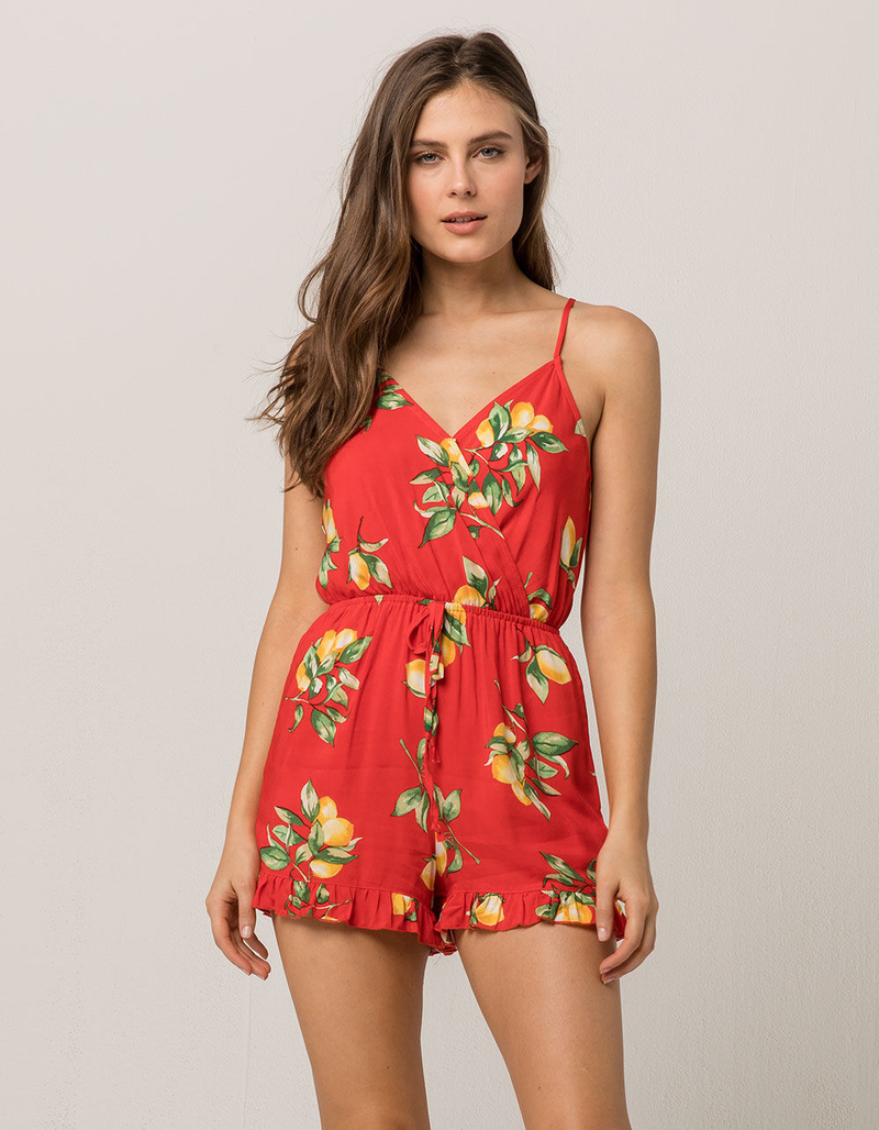 MIMI CHICA Lemon Tie Back Womens Romper image number 1