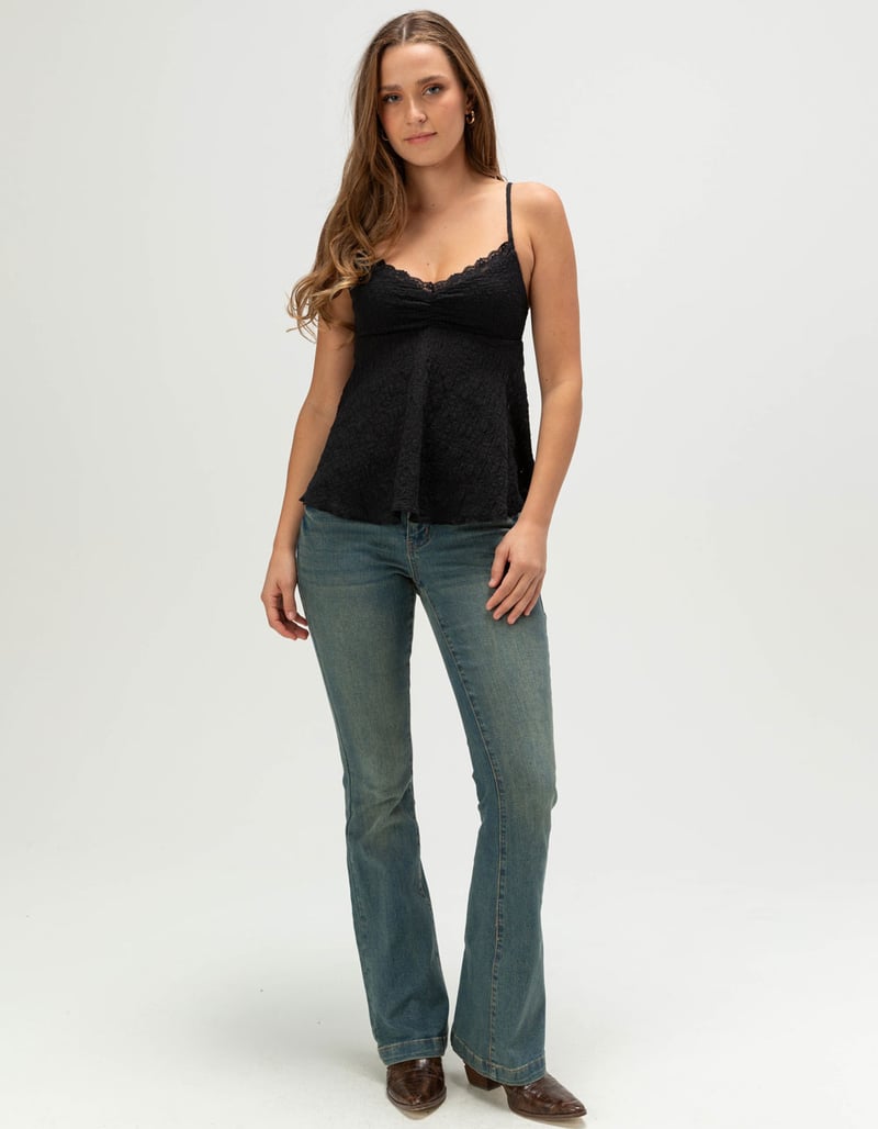 MADDEN GIRL Womens Lace Babydoll Top image number 1