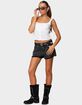 EDIKTED Fern Mid Rise Denim Shorts image number 5