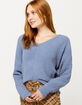 FULL TILT Essentials V-Neck Dolman Blue Womens Crop Sweater image number 2