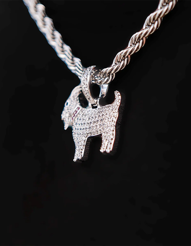 GLD Micro GOAT White Gold Plated Pendant image number 2