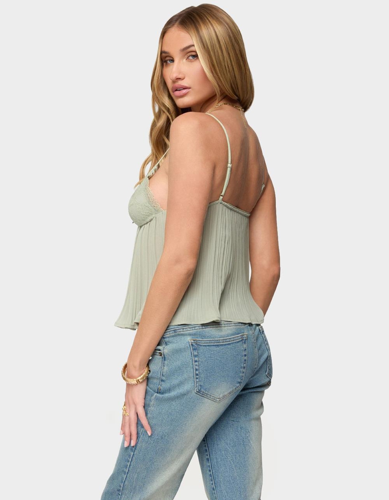 EDIKTED Rhian Lacey Pleated Babydoll Top image number 2