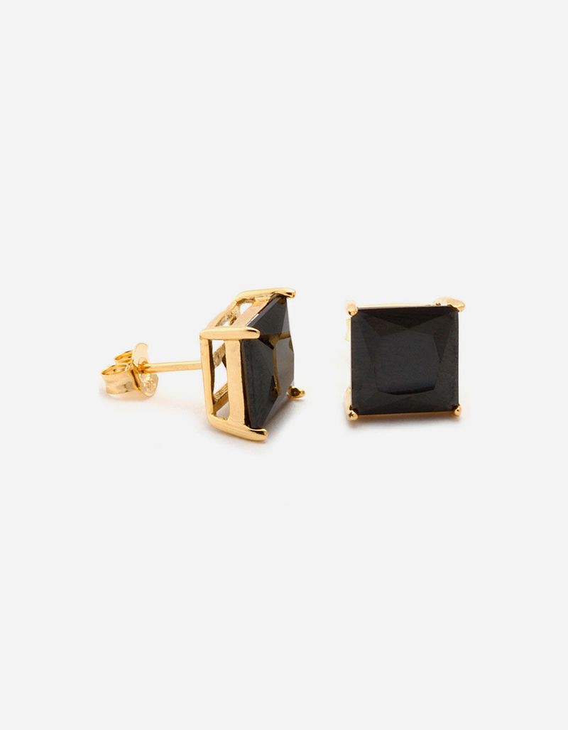 KING ICE Brilliant Black CZ Stud Earrings image number 0