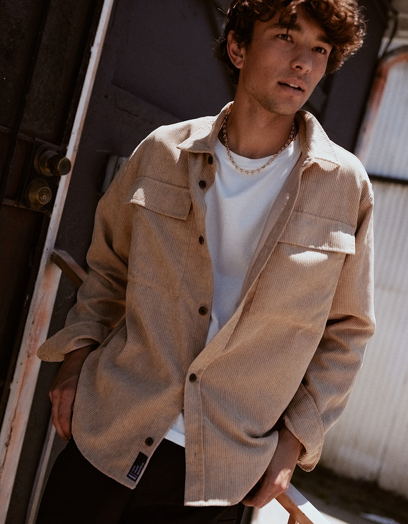 RSQ Mens Oversized Corduroy Button Up Shirt image number 2