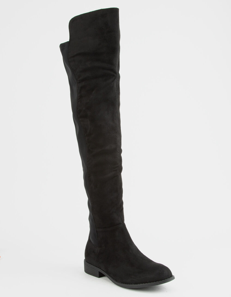 WILD DIVA 50/50 Black Womens Over The Knee Boots image number 0