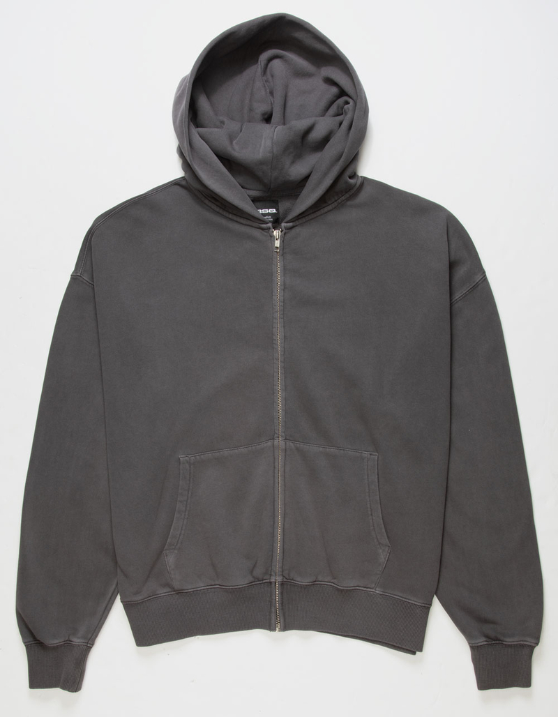 RSQ Mens Washed Oversized Zip-Up Hoodie image number 1