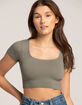 FULL TILT Seamless Square Neck Womens Crop Top image number 4