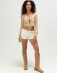 NECTAR CLOTHING Womens Long Sleeve Crochet Top image number 5