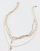 FULL TILT Layered Coin/Oval Link Necklace image number 1