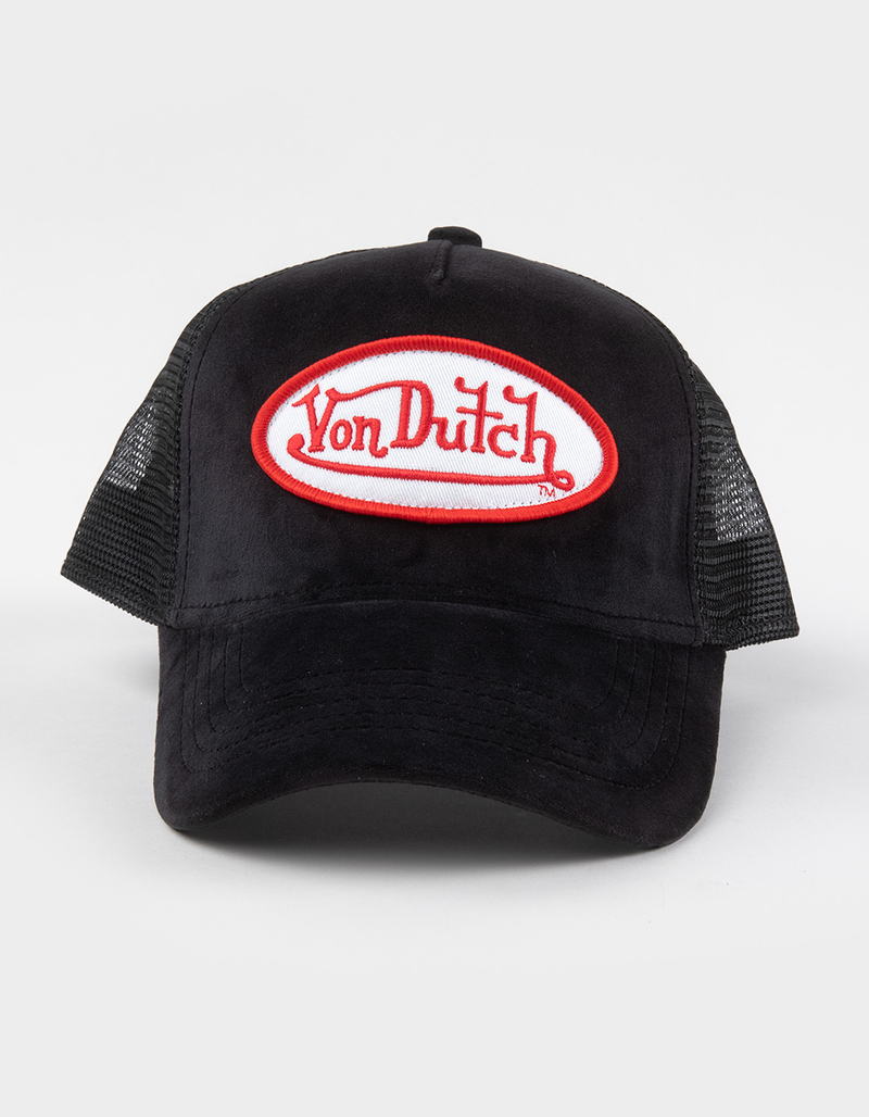 VON DUTCH Black Velvet Trucker Hat image number 2