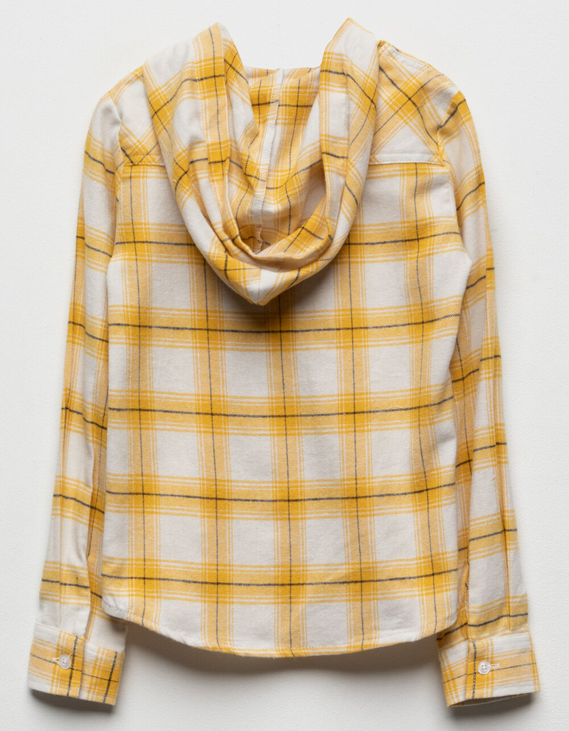 DESTINED Hooded Mustard Girls Flannel Shirt image number 1