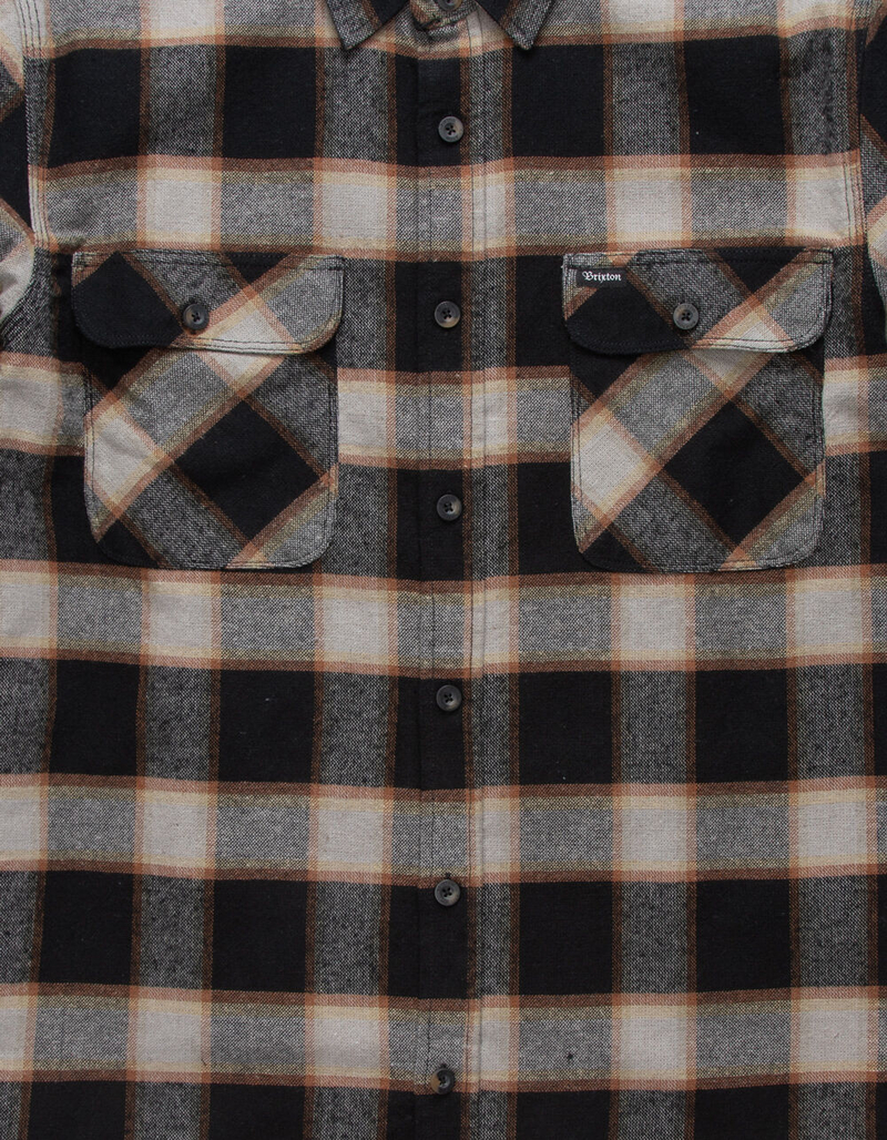 BRIXTON Bowery Black Mens Flannel Shirt image number 1