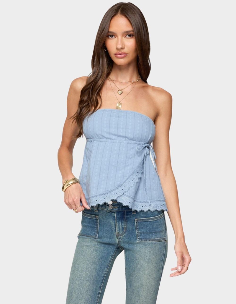 EDIKTED Narnie Striped Strapless Wrap Top image number 0