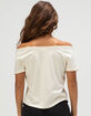 FULL TILT Heart Womens Off The Shoulder Top image number 4