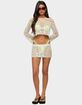 EDIKTED Kirah Sequin Crochet Mini Skirt image number 5