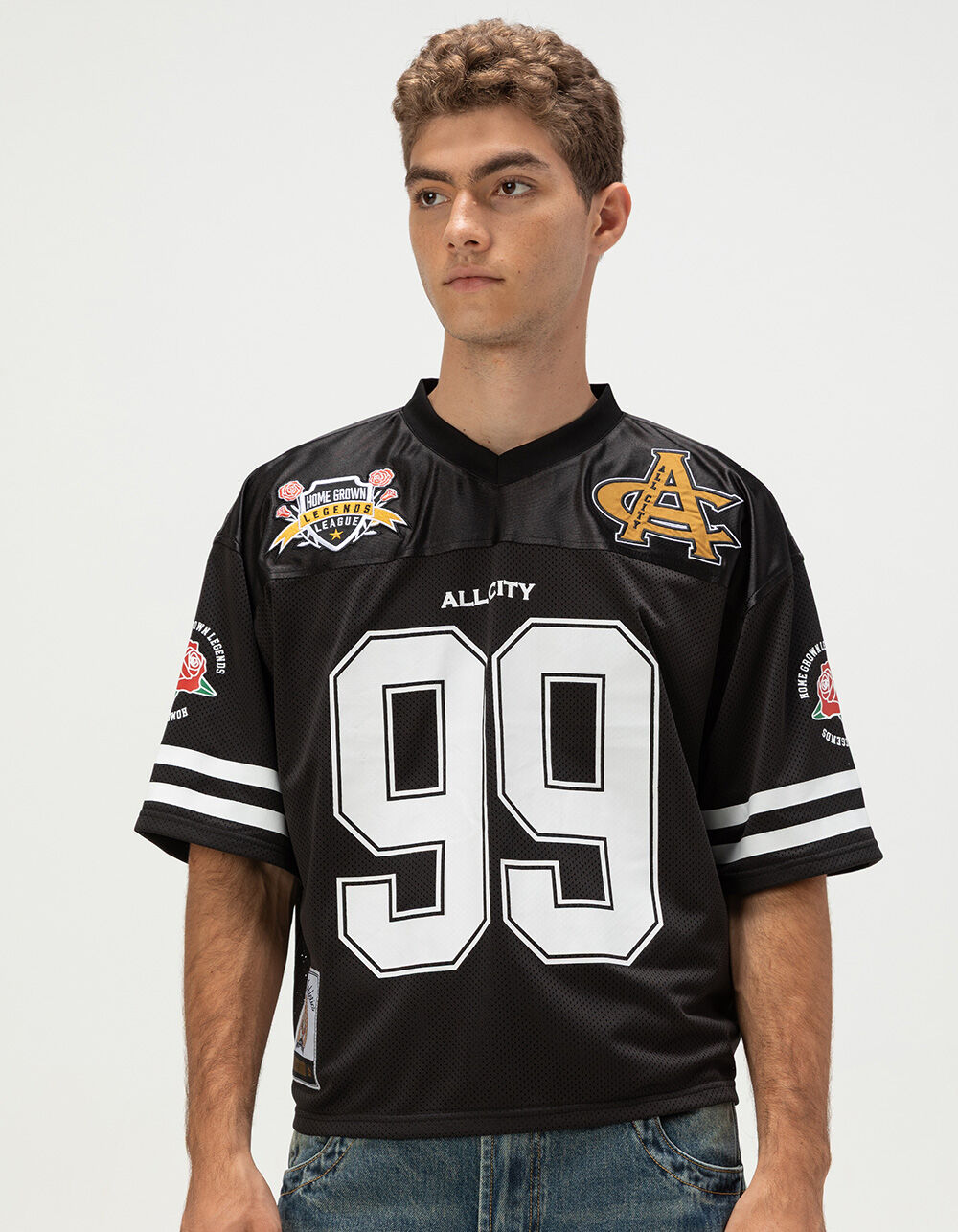 RSQ Mens Baggy Crop Mesh Jersey - BLACK | Tillys