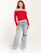 RSQ Womens Off Shoulder Long Sleeve Top image number 3