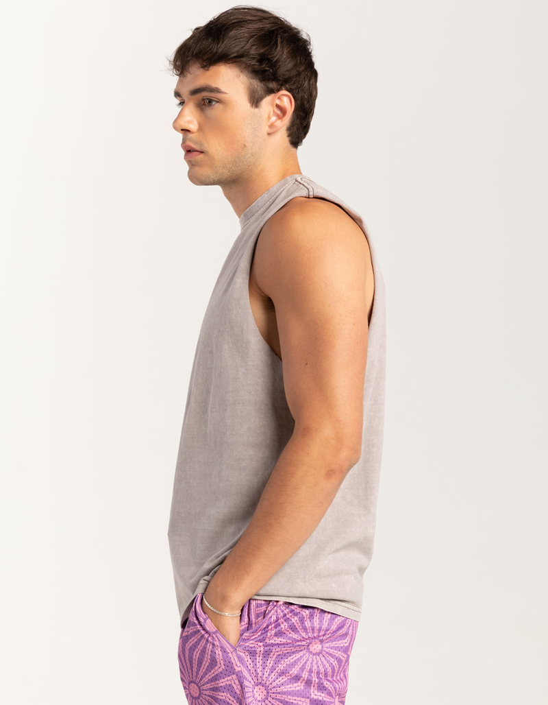 RSQ Mens Acid Wash Muscle Tee image number 4