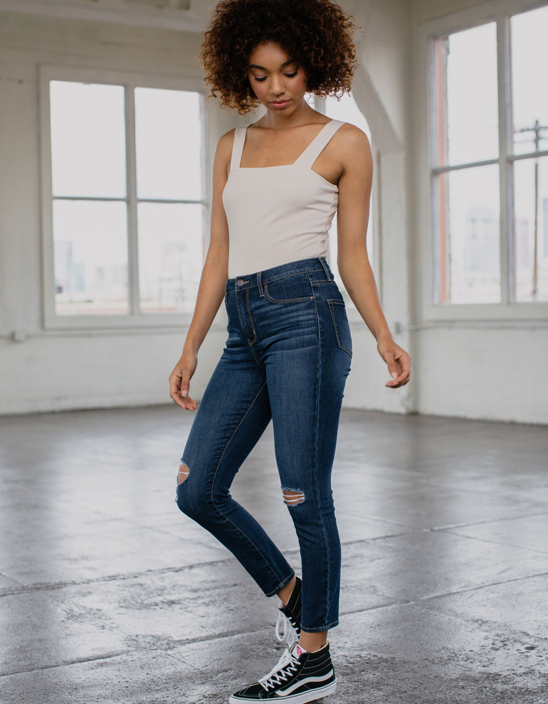 RSQ High Rise Ankle Dark Blast Womens Skinny Ripped Jeans image number 2