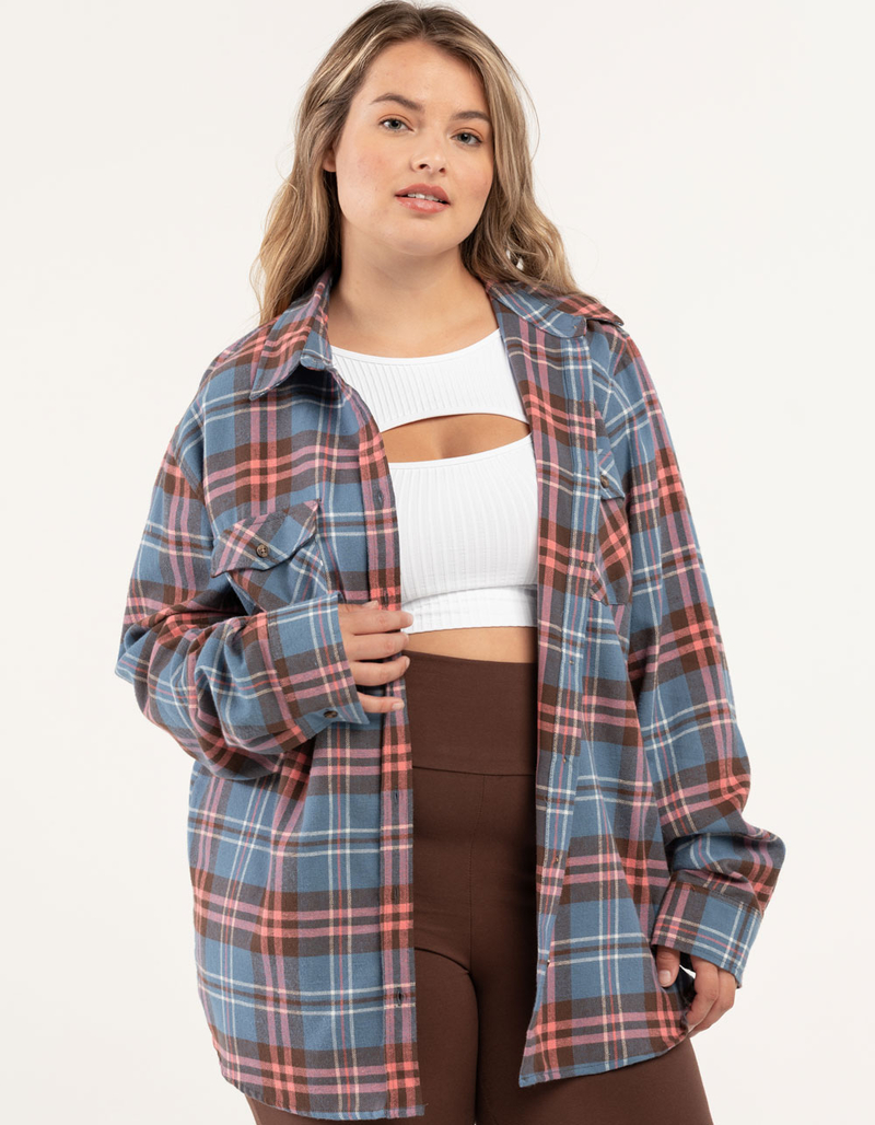 RSQ Womens Oversized Plaid Flannel image number 4