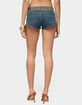 EDIKTED Zera Embroidered Denim Micro Shorts image number 3