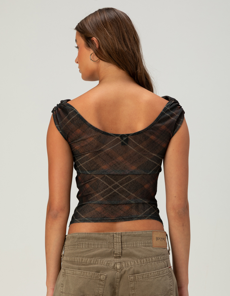 BDG Urban Outfitters Fia Check Womens Off The Shoulder Top image number 3