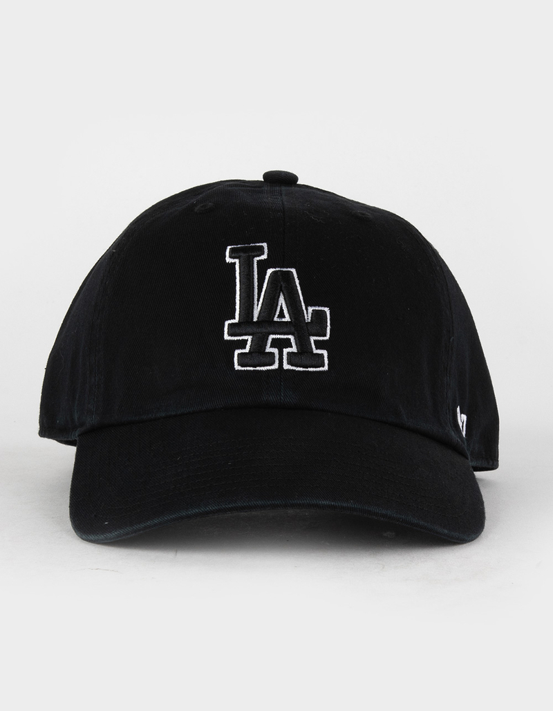 47 BRAND Los Angeles Dodgers Clean Up Black Strapback Hat image number 0