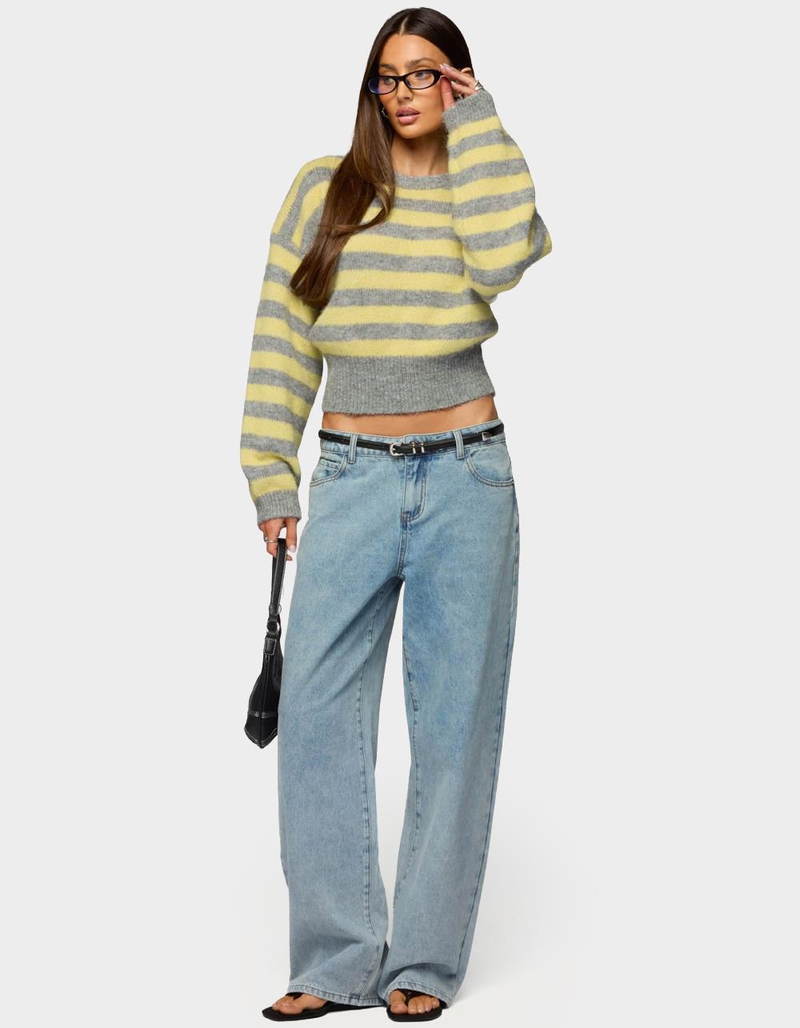 EDIKTED Penelope Fuzzy Striped Sweater image number 4