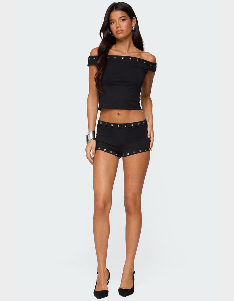 EDIKTED Neriah Grommet Micro Shorts image number 1