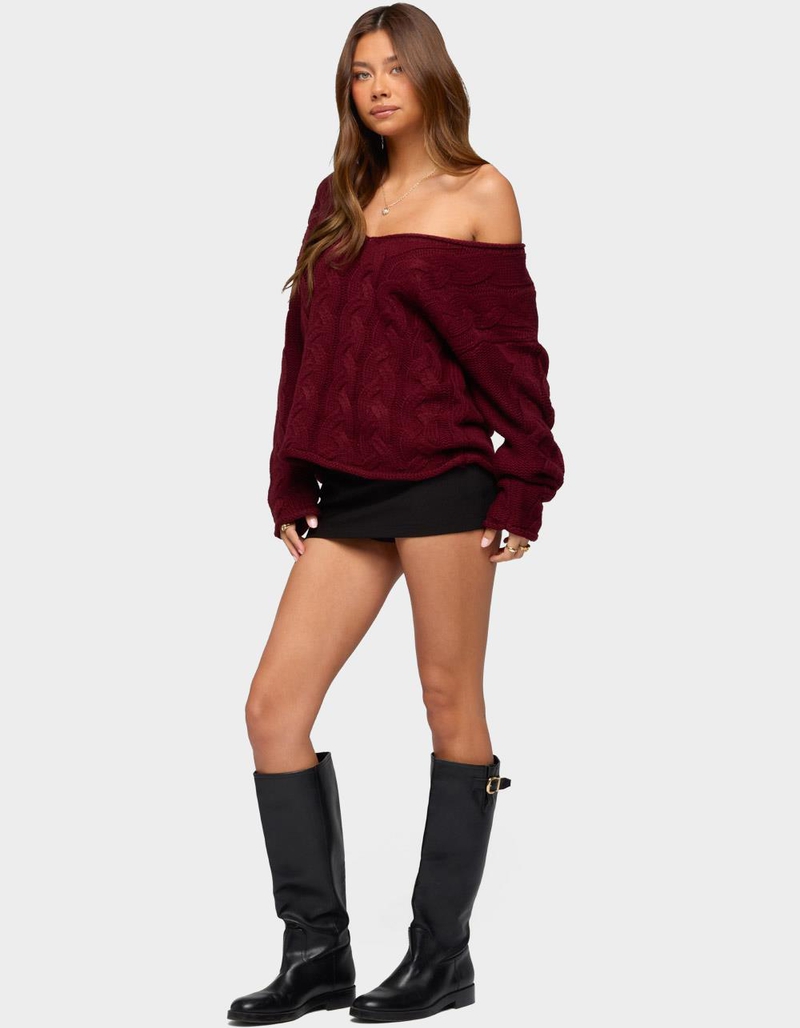 EDIKTED Inga Oversized Cable Knit Sweater image number 3