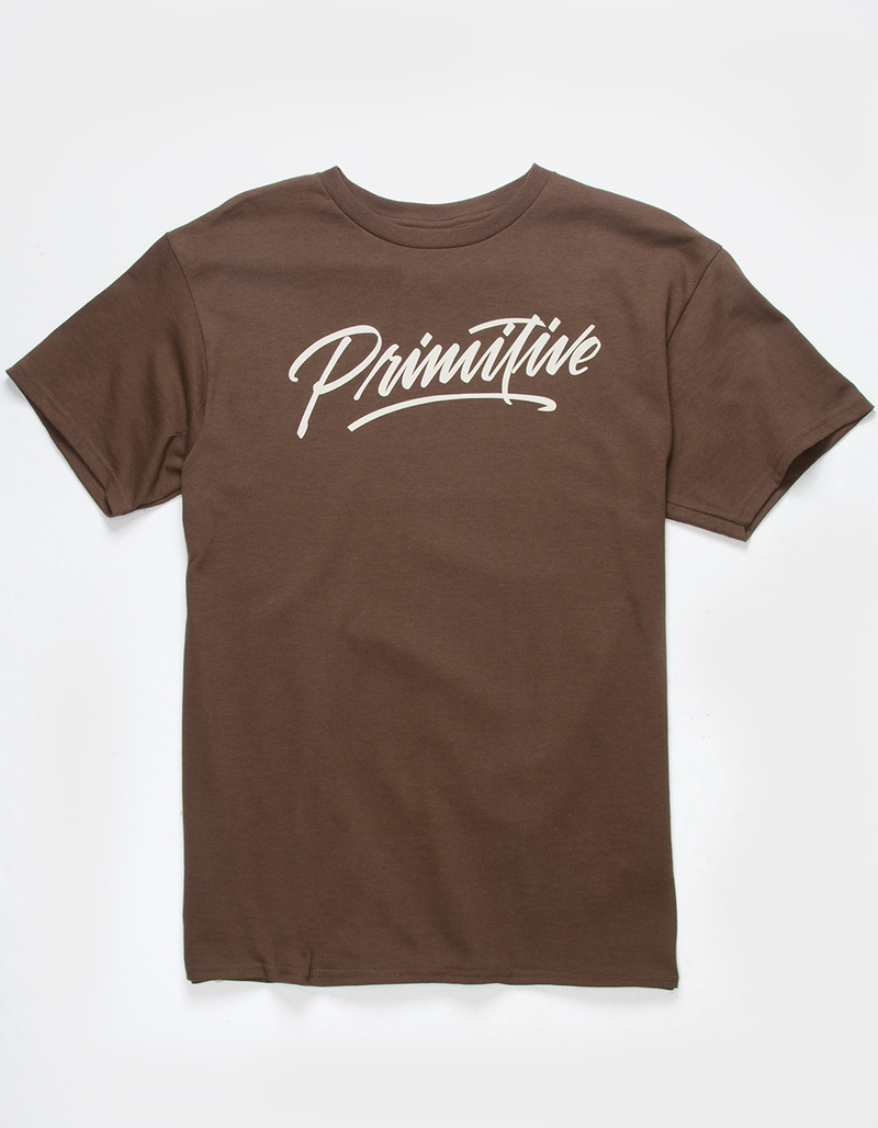 PRIMITIVE Pablo Script Mens Tee - CHOCOLATE | Tillys