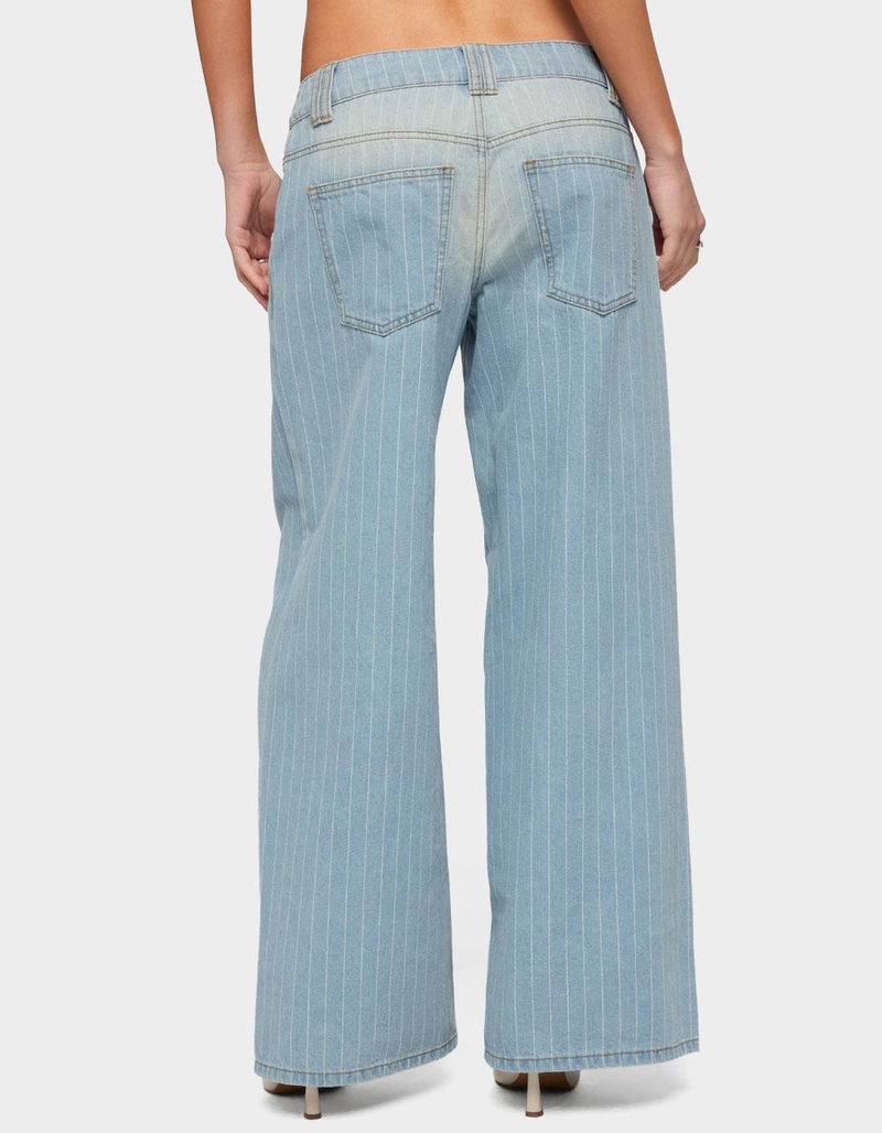 EDIKTED Petite Cory Striped Low Rise Baggy Jeans image number 2