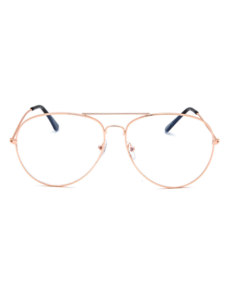 BLUE CROWN Blue Light Gold Aviator Reader Glasses image number 1