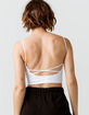 FULL TILT Seamless Low Back Strappy White Bralette image number 3