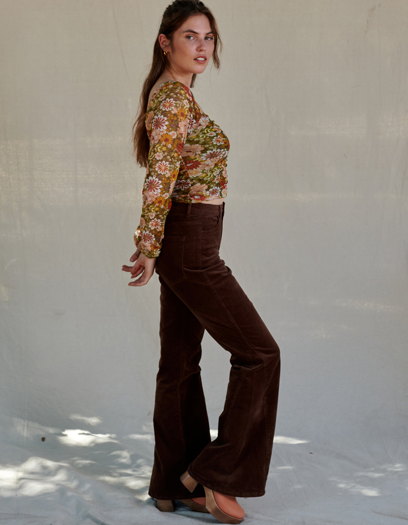 WEST OF MELROSE Womens Mesh Ruched Top image number 3
