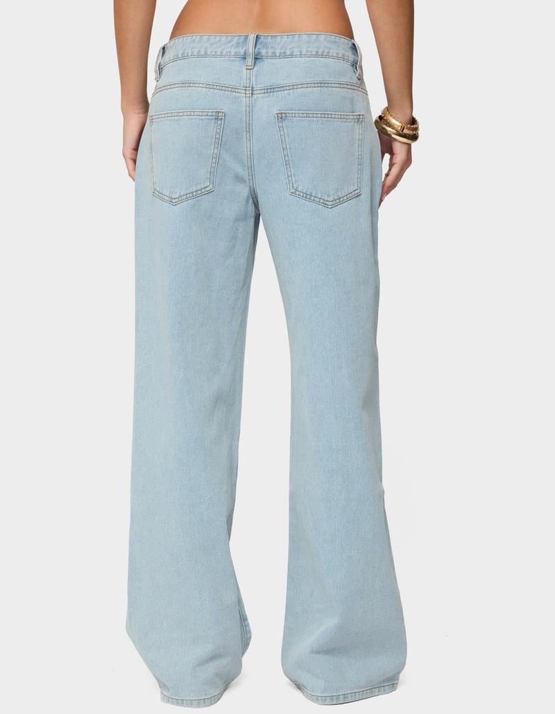 EDIKTED Adison Button Low Rise Baggy Jeans image number 2