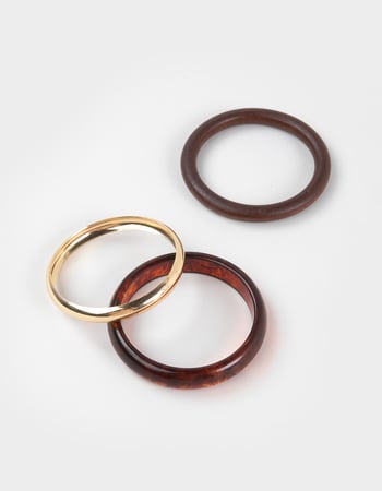 FULL TILT 3 Pack Resin/Metal Bangle Bracelets Primary Image