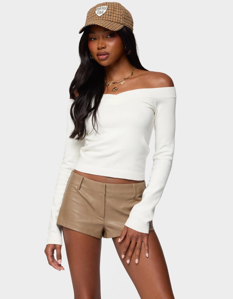 EDIKTED Leatrice Off Shoulder Knit Top image number 0