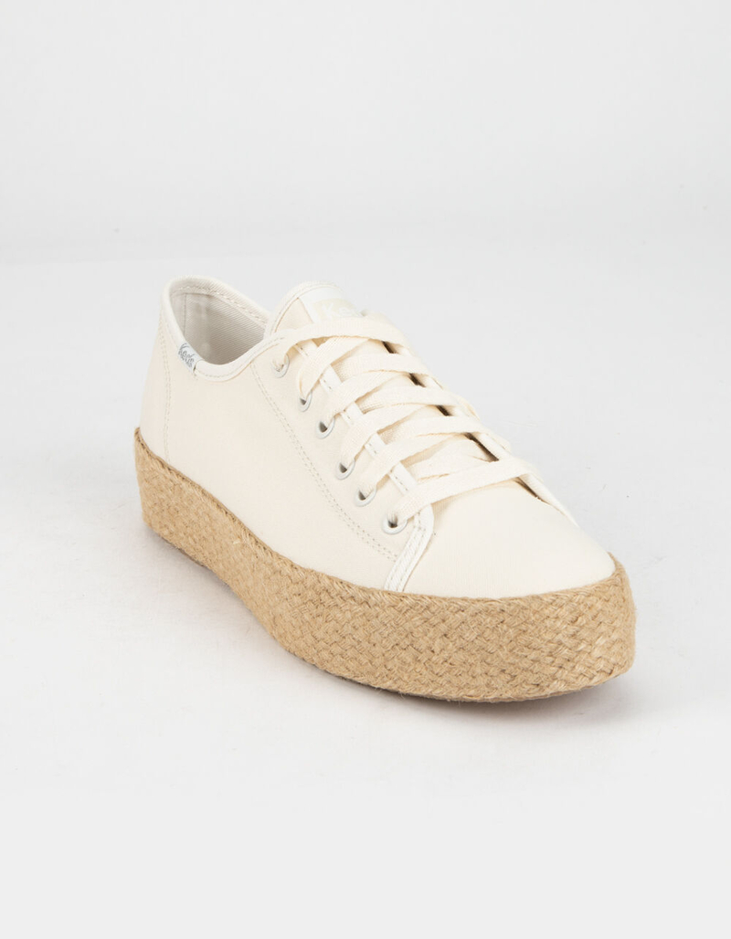KEDS Triple Kick Cotton Canvas Jute Womens Platform Shoes image number 1