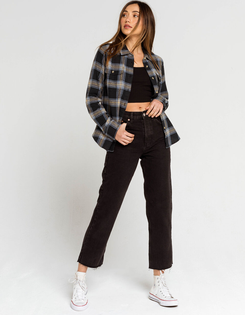BRIXTON Bowery Womens Navy Flannel Shirt image number 4