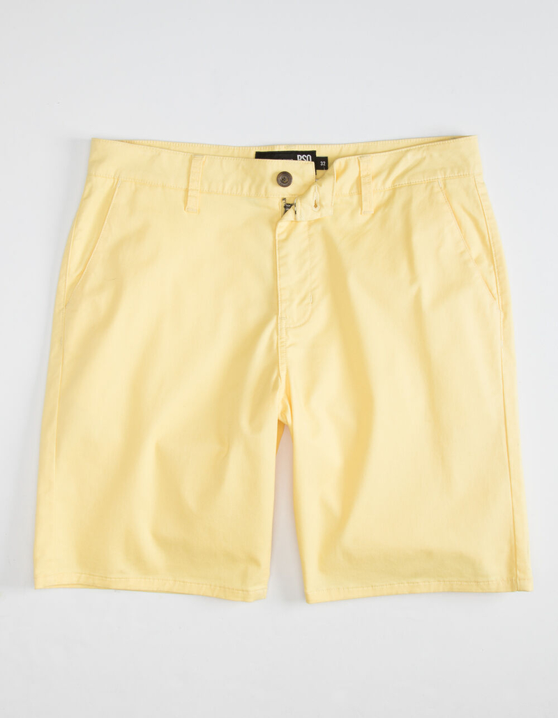 RSQ Mid Length Mens Light Yellow Chino Shorts image number 4