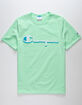 CHAMPION Drop Shadow Embroidered Mens Light Green T-Shirt image number 1